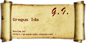 Gregus Ida névjegykártya
