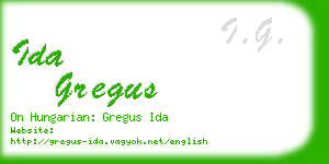 ida gregus business card